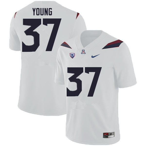 Men #37 Jaydin Young Arizona Wildcats College Football Jerseys Sale-White - Click Image to Close